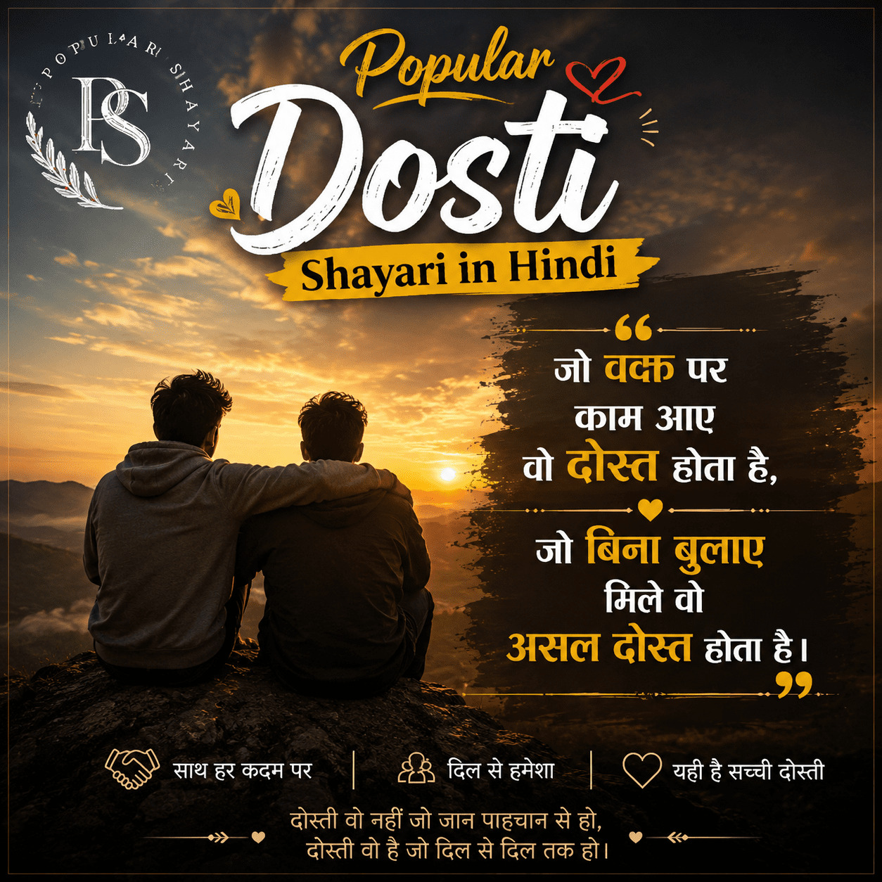 Popular Dosti Shayari in Hindi